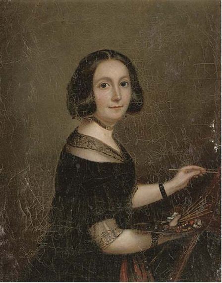 Spanish School 19th Century Self Portrait Of A Lady Half Length In