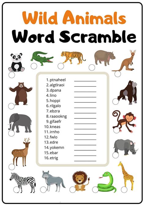 Farm Animals Word Scramble Free Download And Print For You
