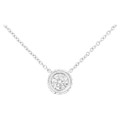 10k White Gold 1 4 Carat Diamond Solitaire Chakra Style Pendant Necklace For Sale At 1stdibs