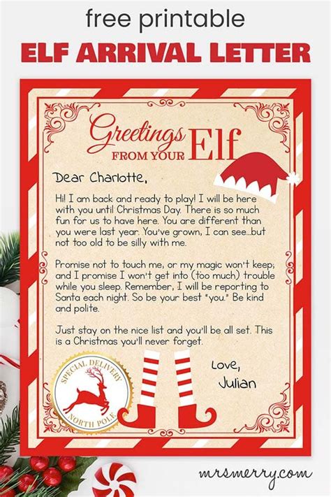 Editable Elf On The Shelf Arrival Letter