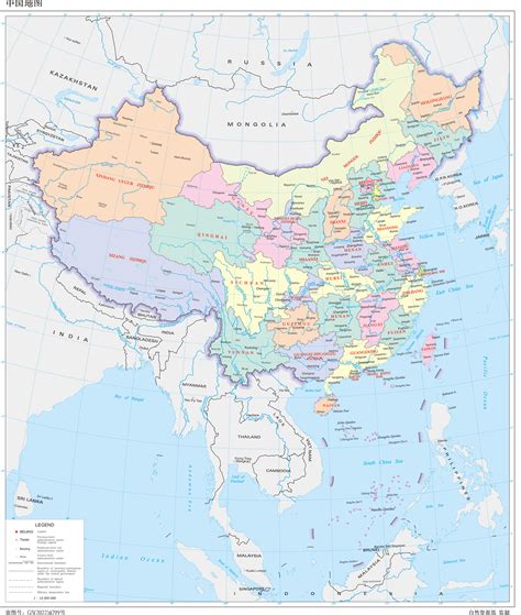 China Political Map With Administrative Divisions Prc