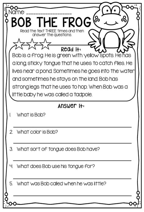 Reading Comprehension Passages For First And Second Grade It Includes