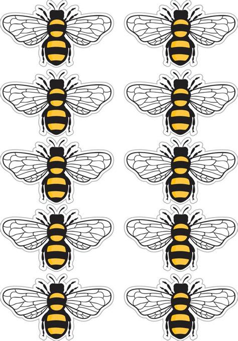Printable Bees Cupcake Toppers Table Confetti By Printsforevents Insect