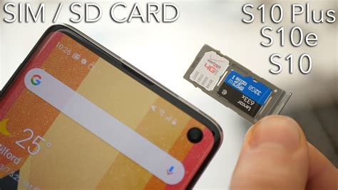 How To Insert Sim Sd Card To Galaxy S10 S10e S10 Plus Youtube