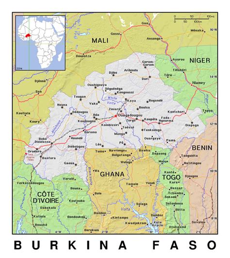 Detailed Political And Administrative Map Of Burkina