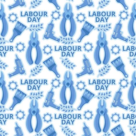 Premium Vector Happy Labor Day Seamless Pattern Illustration With
