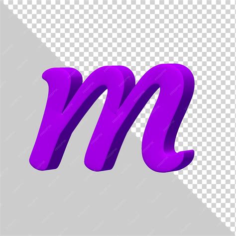 Premium Psd 3d Render Purple Alphabet Letter M Isolated