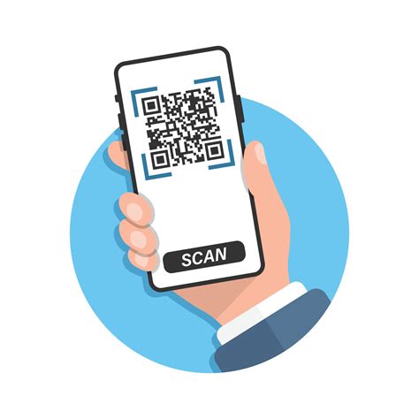 Qr Code Scan Illustration In Flat Style Mobile Phone Scanning Vector