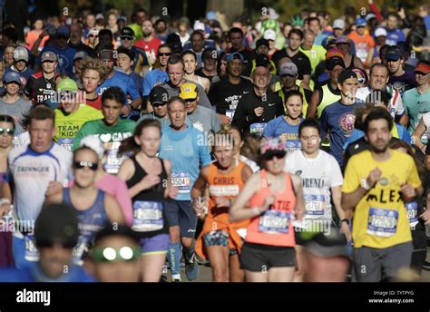 Runners Run Through Central Park As They Approach The Finish Line At