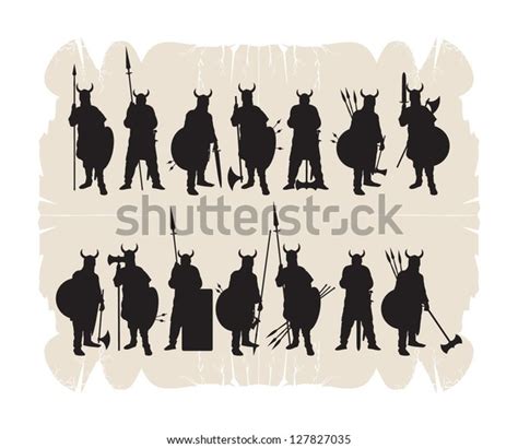 Silhouettes Vikings Vector Stock Vector Royalty Free 127827035