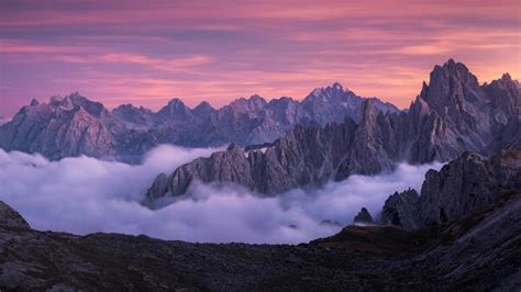 Post Sunset Fog Mountains Hd Nature 4k Wallpapers Images