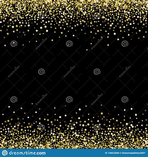 Vector Black Background With Gold Glitter Sparkle