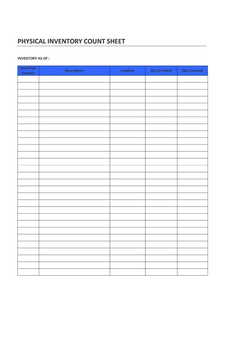 Fill eyewash station checklist template, edit online. Physical Inventory Count Sheet | Freewordtemplates.net ...