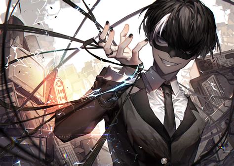 All Male Black Hair Blue Eyes Jpeg Artifacts Kawacy Male Mask Noblesse Ribbons Short Hair Suit