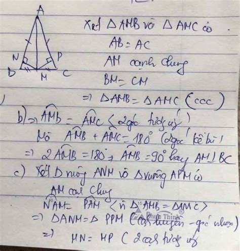 Cho tamgiác ABC có AB AC M là trung điểm của BC Chứng minh rằng a ABC ACMb AM vuông