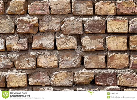 Rough Masonry Of Clay Blocks Texture Brick Wall Stock Photo Image