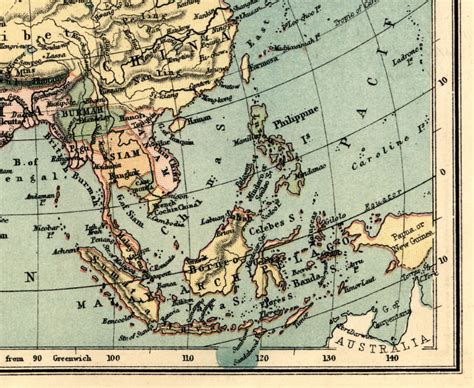 Antique Asia Map Old Map Of Asia