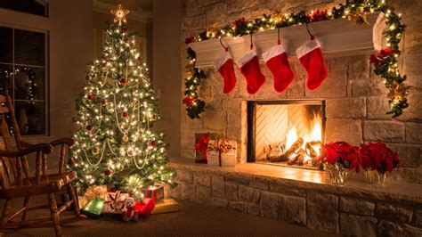 Download Wallpaper Merry Christmas Home Fireplace Tree Ts By
