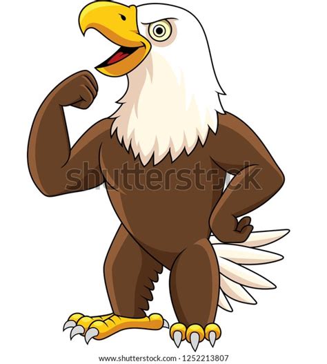 Cartoon Strong Eagle Mascot Stock Vector Royalty Free 1252213807