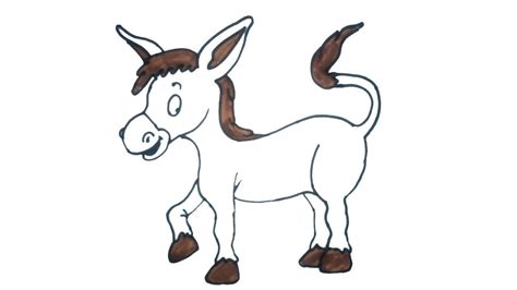 How To Draw A Donkey Easy Step By Step Drawing For Kids Children