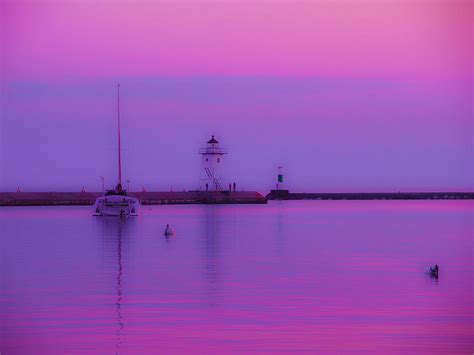 Purple Lighthouse Sunset Photograph By Wendy Picton Pixels