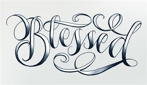 Blessed Tattoo Fonts Drawing