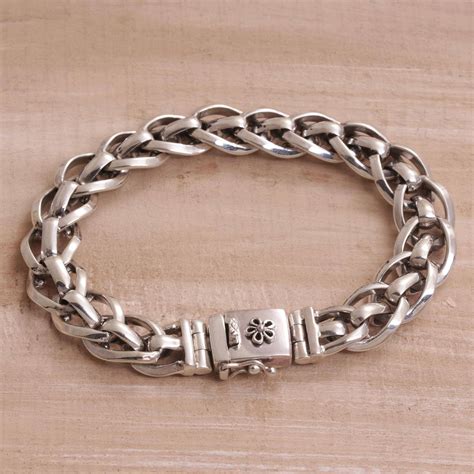 Artisan Crafted Sterling Silver Chain Bracelet From Bali Bond