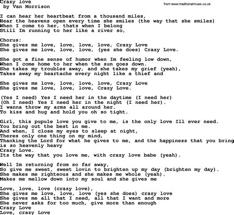 Bruce Springsteen Song Crazy Love Lyrics