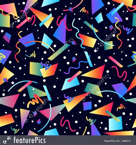 Abstract Patterns Retro 80s Seamless Pattern Background