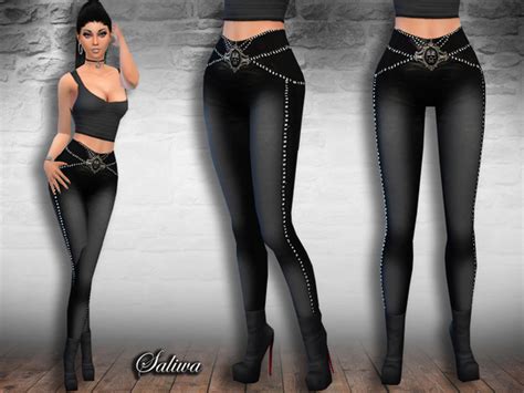 The Sims Resource Rock Queen Leather Pants By Saliwa Sims 4 Downloads