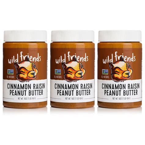 Wild Friends Foods Raisin Peanut Butter Cinnamon 16 Oz Jar Peanut Butter