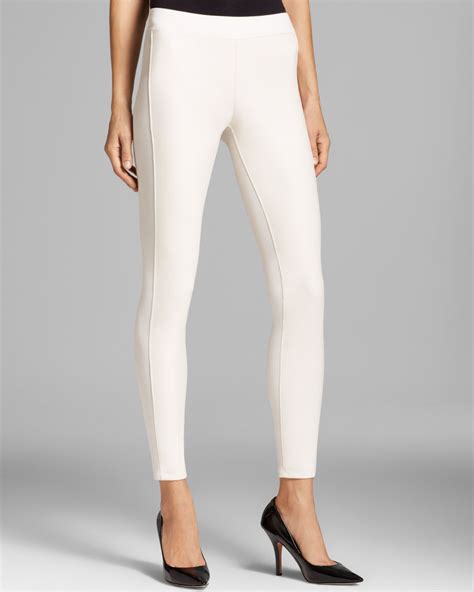 Velvet By Graham And Spencer Leggings Leticia Faux Leather Front In White