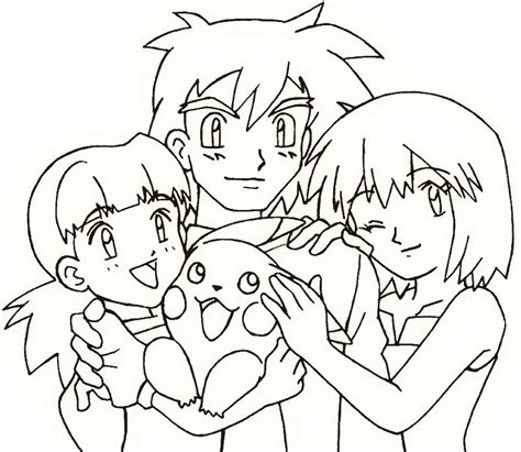 Ash Misty Their Daughter And Pikachu Pokemon By Sidselc On Deviantart