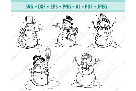 scrapbooking clip art and image files papercraft snowman svg dxf png clipart eps winter snowman