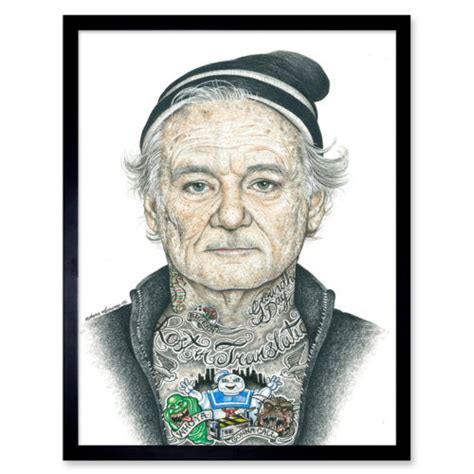 Bill Murray Tattoo Inked Ikons Wayne Maguire Wall Art Print Framed 12x16 Ebay