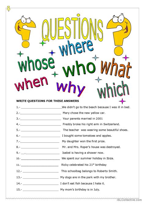 Asking Questions English Esl Worksheets Pdf And Doc