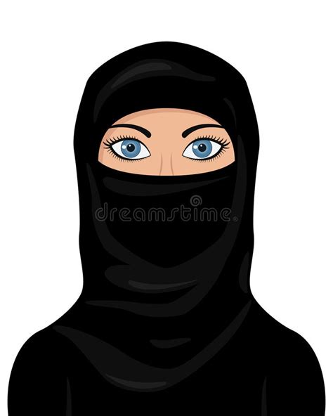 Moslemische Frau Die Ein Hijab Trägt Vektor Abbildung Illustration Von östlich Attraktiv