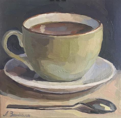 Cup Of Tea Still Life Painting By Anastasia Zimina Abstrakte Kunst