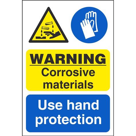 Corrosive Materials Use Hand Protection Signs Dangerous Goods Signs