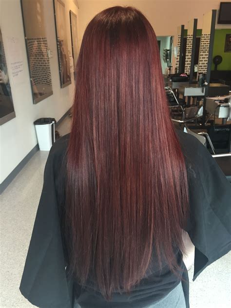 Black Hair Dyed Brown Burgundy Hair Reddish Brown Thick Hair Styles