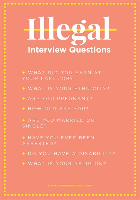 46 Inappropriate Or Illegal Job Interview Questions What To Do If An