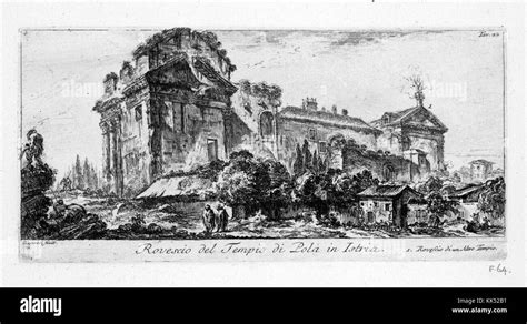 wrong side of the temple of pula in istria italy 1749 from the new york public library stock