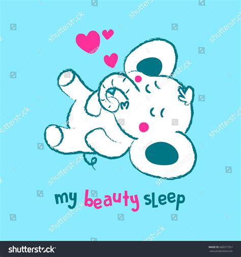 My Beauty Sleep Elephant Vector Cartoon เวกเตอร์สต็อก ปลอดค่า