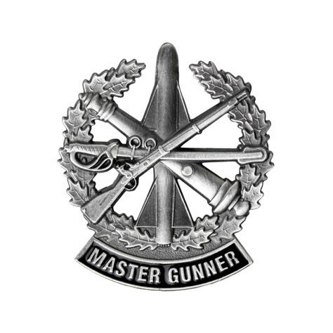 Genuine Us Army Identification Badge Master Gunner Silver Oxidized