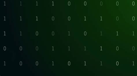 Motion Graphics Animation With Zoom Out Green Binary Digits 1 And 0