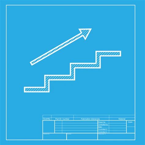 Icon Stairs Blueprint Stairs Icon Blueprint Style — Stock Vector