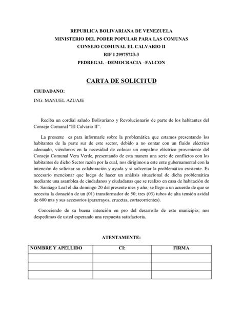 La carta de solicitud es un tipo de carta mediante la cual pueden realizarse todo tipo de solicitudes, ya sean de carácter administrativo, académico o financiero. CARTA DE SOLICITUD