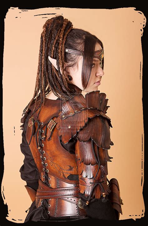 wood elven armor woman by lagueuse on deviantart leather armor elven armor