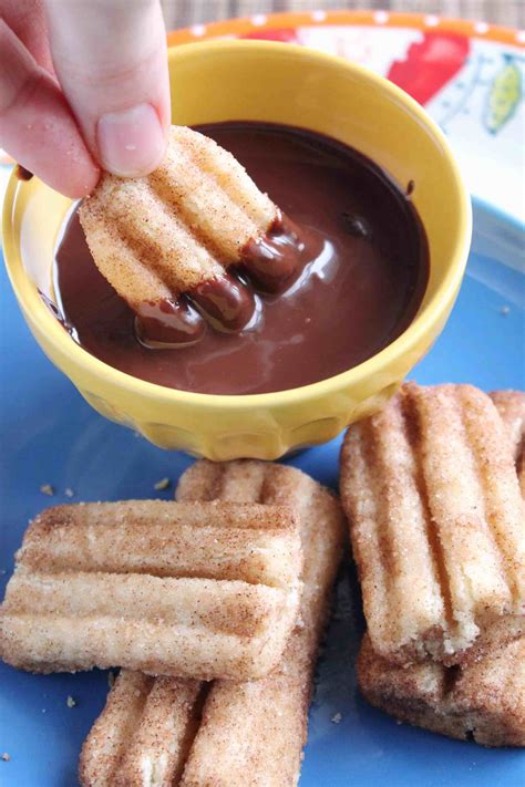 Churro Cookies With Chocolate Dipping Sauce