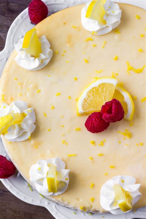 Meanwhile, stir together the cornstarch, lemon juice, and water in a small bowl. Lemon Cheesecake with Raspberry Sauce | Lil' Luna